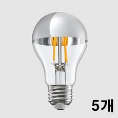 LED 에디슨전구 실버 크롬 미러전구 A60 램프, 5개, 전구색