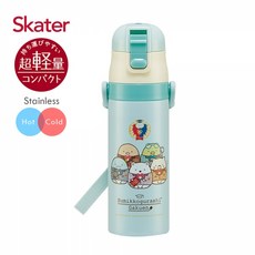 Skater 保溫直飲壺 兒童保溫水壺 SDC4 台灣公司貨 寶可夢 冰雪 輕巧方便 安全無毒材質, 1個, 角落小生物, 藍色, 470ml