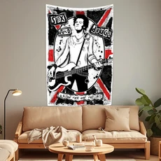 영향력있는 펑크 밴드 태피스트리 록 음악 홈 장식 미학 대형 패브릭 벽 벽걸이 걸이형, 1. 7