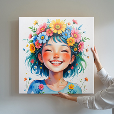 감성 힐링 일러스트 인테리어 꽃 피는 순간을 담다 꽃마음 시리즈 캔버스액자 15종 08-15, 10.웃음가득 들꽃