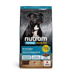 NUTRAM 紐頓 全系列 犬飼料 S系 / I系 / T系 5.4kg 11.4kg 大包裝, 1個, T25無穀鮭魚+鱒魚(潔牙)11.4kg
