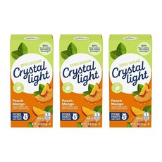 크리스탈라이트 피치망고 그린티 파우더 피쳐팩 5포 3팩, 복숭아 망고 녹차, 1.85 Ounce (Pack of 3)