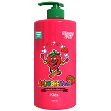 Funny Pia 兒童多合一沐浴洗髮乳, 1個, 草莓味1000ml,包裝顏色隨機出貨