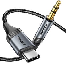 Rocoren 오디오 C타입 to AUX 케이블 차량용 옥스선 usb c타입 to 3.5 이어폰 싱글 젠더 C타입 AUX 차량용 3.5mm 케이블 1m 2m 3m, 3000mm