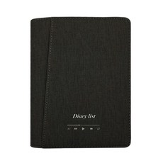 Hwasing高級皮革雙環日記本 我的日記清單, 深灰色