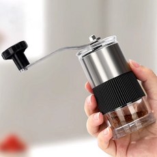 투데이리빙 미니 수동 커피 그라인더 휴대용 원두 분쇄기 세라믹버 분리형 글라인더 바리스타 용품 입자 조절 가능, R98187B, 1개, 실버, R98187B