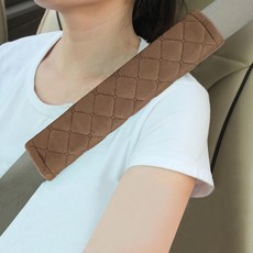아모카 자동차 안전벨트 커버 소프트 스웨이드 유니버설 핏 어깨 패드 목 보호 쿠션 SUV 트럭용 비행기 백팩 2팩 브라운, Light Grey_10.5in 2pack, 10.5in 2pack