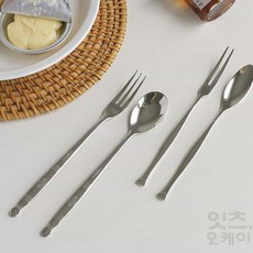 스텐27종 티스푼 과일포크 홈카페용품, 본상품선택, 2.펄핸들_9 사각갈색 포크 L, 본상품선택, 1개