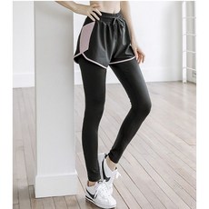 女款短褲+緊身褲 舒適一體型運動皮拉提斯瑜珈緊身褲運動服