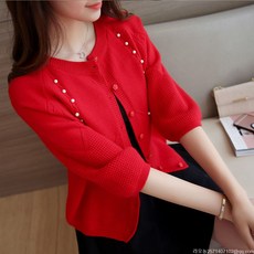 라오농 봄 가을 여성 가디건 니트 루즈핏 롱 하프 자켓 여자 아우터 +FED02X