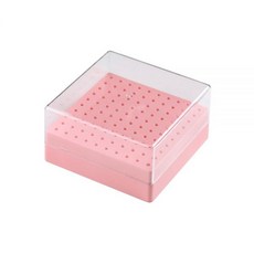 네일드릴비트 케어 각질 큐티클 네일 드릴 비트 스탠드 홀더 100개 구멍 정리함 빈 박스 키트 및 청소 브러시 방수 방진 저장 디스플레이 매니큐어 DIY 도구 용기 검정색, Pink, 1