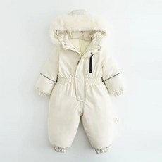 AA2949 겨울 기모 털 안감 보온 방한 키즈 영유아 베이비 아동 면 혼방 후드 후리스 우주복 점프슈트 패딩 점퍼 외출복