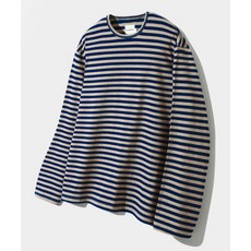 브랜드정품 디미트리 블랙 레이어링 스트라이프 롱슬리브 티셔츠_네이비&오트밀 346597