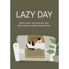 귀여운 고양이 일러스트 사진 포토 액자 홈인테리어 방꾸미기 카페 포스터 A2 A3 A4 01, 06