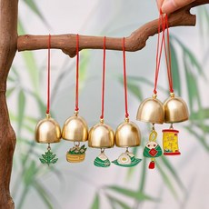金屬風鈴掛件合金鈴鐺掛飾創意端午小禮品, 10個端午節裝飾品金屬鈴鐺掛件混發