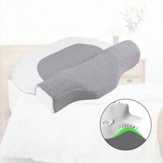 편안한 목베개 목쿠션 딥슬립 일자목베개, 그레이-단일상품