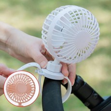밴드형유모차선풍기 아기 유아 시원한 여름 산책 손잡이 핸들 고정 선풍기, 1개, 화이트핑크랜덤