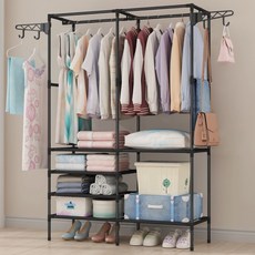 조립식 스틸 2단 행거 드레스룸 맞춤형, 화이트