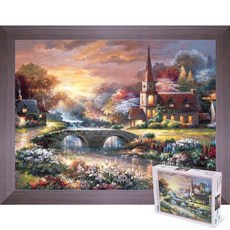 퍼즐피플 풍경 랜드마크 500피스 직소퍼즐, 평화의 마을 500피스 액자포함(우드월넛), 퍼즐유액 포함, 1개