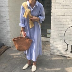 스트라이프 빅사이즈 임산부 셔츠 원피스 롱 0323 오버핏 CONL2308