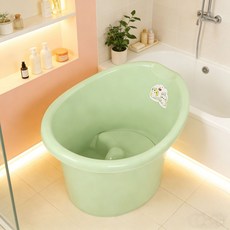 代發寶寶洗澡桶室內兒童泡澡桶浴桶可坐沐浴桶塑料加厚洗澡沐浴盆, 淺綠色(坐凳一體):53.5*42*37