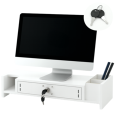 태도 사생활보호 잠금수납 모니터받침대, 1개, 올화이트