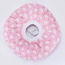 充棉伊麗莎白軟圈 兔子貓狗頭套 防咬圈 甜甜圈 M號 現貨, 1個, 粉紅色