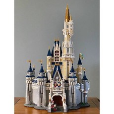 핑크성 공주 레고식 조립 블록 여아 장난감 사쿠라성 세트 발렌타인데이 선물 조립장난감, 디즈니 캐슬 4600+ (조명)