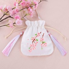 동양자수 펀치니들 DIY 재료 패키지 자수도안 패턴 취미키트, 벚꽃 끝 한풍 크로스바디+자재+보조, 1개