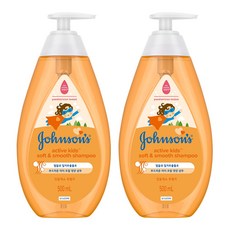 존슨즈베이비 액티브 키즈 소프트 앤 스무드 샴푸, 500ml, 2개