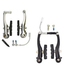 鋁合金V型夾器 登山車自行車前後輪剎車夾器 單車煞車V夾器 腳踏車剎車V型夾器 V夾剎車, 銀色,二輪份, 1個