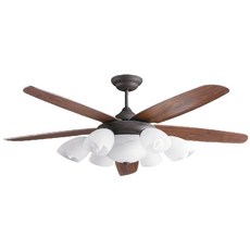 將財 藝術吊扇 F262 F562 F268 F568 F80 56吋/52吋 多層次手工彩繪 胡桃紋 附遙控, 紅磚色,52吋