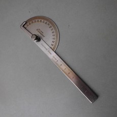 不鏽鋼 半圓角尺 角度測量規 木工 可調角尺 劃線尺, 9x150mm 全長197mm 厚1.1, 1個