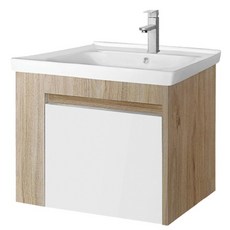 Laister 衛浴櫃 ST6148/6148 61公分 方型瓷盆 不鏽鋼浴櫃 木紋浴櫃, 詳見包裝