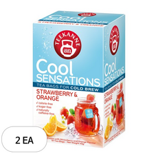 티칸 쿨 센세이션 스트로베리 앤 오렌지 아이스티, 2.5g, 18개입, 2개