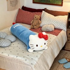 헬로키티 롱쿠션 바디필로우 애착인형 수면쿠션 산리오 인형쿠션, 블루