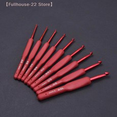 레드 크로셰 훅 이 손 인체공학적 손잡이 긴 뜨개질 바늘, 1개