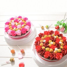 케익 핑크 화이트 발렌타인 데이 원형 선물, 1g, 1개