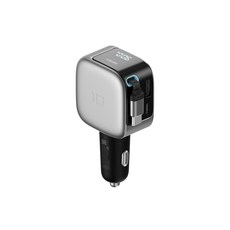 쿡테크 100W 3포트 차량용 고속 충전기 (C타입 케이블 일체형), 그레이, CC903P 그레이, CC903P