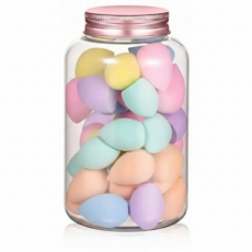 로젠스 대량핫템 베이스끝 파스텔톤 물방울핏 파운데이션 쿠션 퍼프, 40개