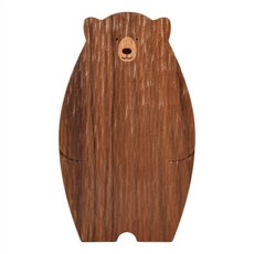 목재 보드 커팅 보드 귀여운 곰 모양의 빵 트레이 검은 호두 부엌 보드 갈색