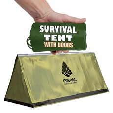 Survival Gear 버그 아웃 백용 쉘터 - 문이 있는 스톰 생존 텐트 토네이도 캠핑용 소형 비비 비상 대피소 버그아웃 키트를 위한 전술 107779, 초록색, 1개