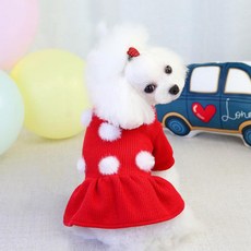 키밍 강아지 원피스 니트 스커트 반려동물 옷 ero*5682AN, 핑크_L, 1개