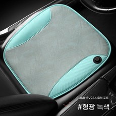 자동차 가열 쿠션 겨울 방석 가정용 사무실 USB 온열 좌석, USB -2단 온도 조절, 형광 녹색