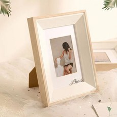 디모어 감성우드 입체 인테리어 미니멀 스탠드 액자, 1개, 원목 화이트