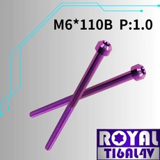 ROYAL 鈦合金螺絲 M6*110B P:1.0 錐形螺絲 皇家紫, 1個