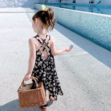 女童小雛菊碎花吊帶公主裙 夏季兒童連衣裙