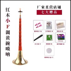 紅木黑檀木烏木嗩吶樂器全套 初學者成人入門D調民族中號吹奏喇叭, 1個, 【短杆小嗩吶】紅木小F黃碗