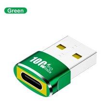 NNBILI 노트북 맥북 삼성용 OTG 데이터 전송 어댑터 C타입 암 USB 수 변환기 어댑터 100W USB2.0, 1PCS Green