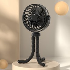 新款八爪魚手持風扇嬰兒車充電便攜式迷你桌面小風扇跨境現貨批發, 1個, 黑色八爪魚:1個